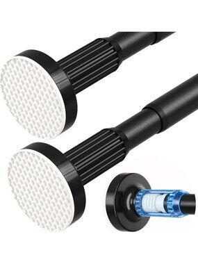 2-Pack Adjustable Black Shower Curtain Rods 31-90 Inch, Spring Tension Design